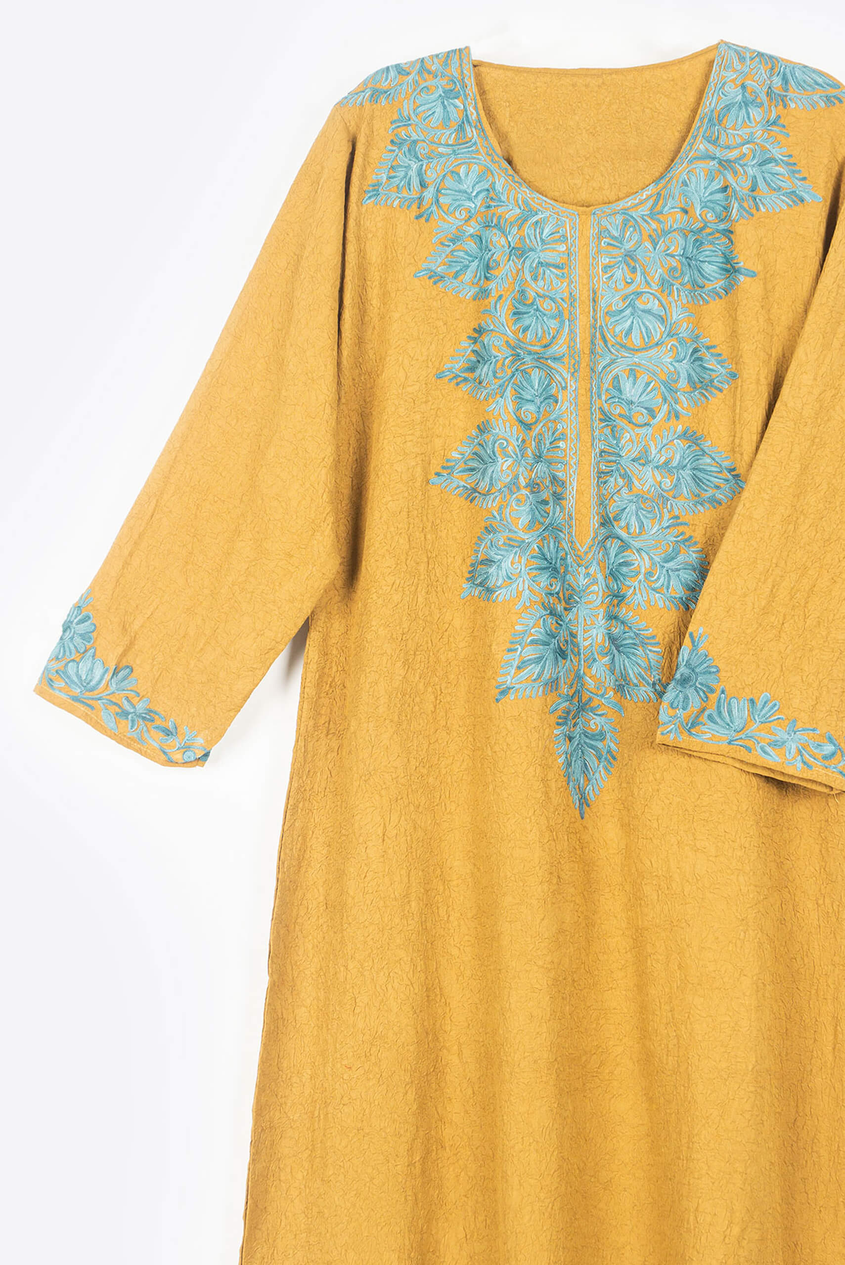 Mustard Green Kashmiri Jalabiya - Jalabiya - Muslim Lifestyle Store
