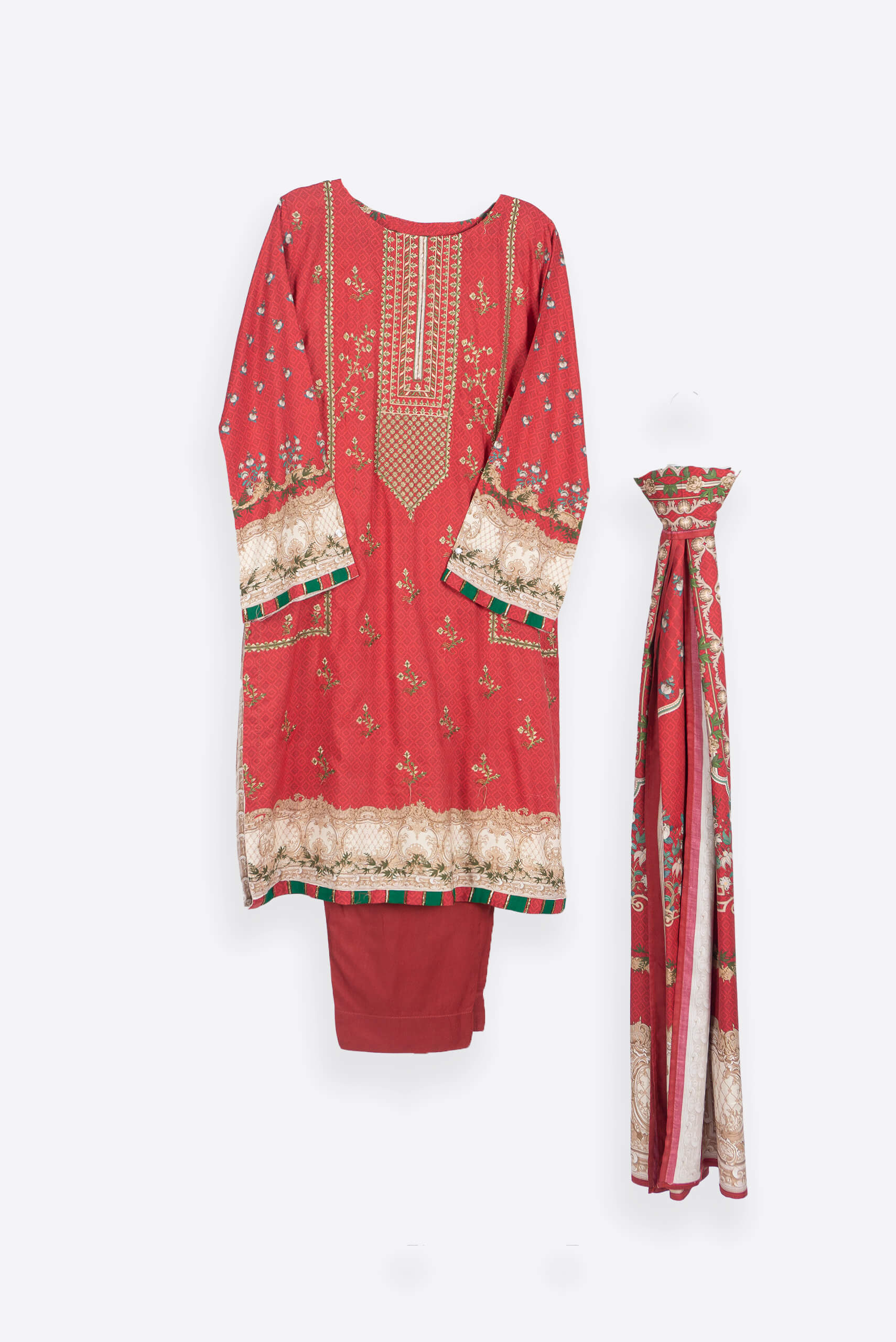 Vibrant Red Shalwar Kameez - Shalwar Kameez - Muslim Lifestyle Store