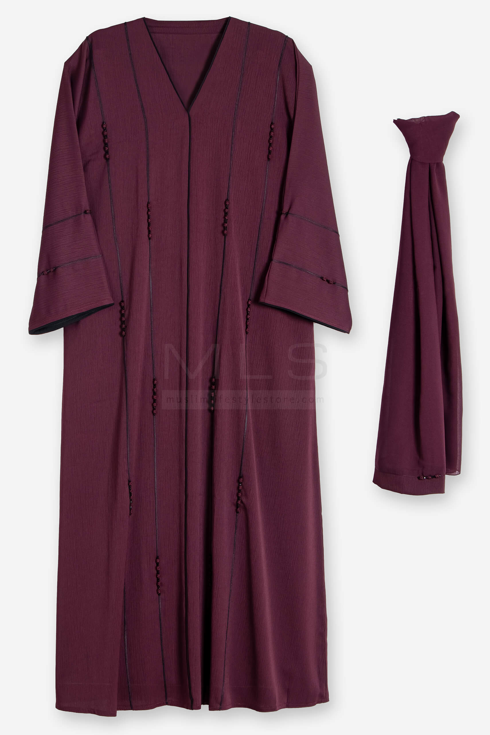 Velvet Red Abaya - Abaya - Muslim Lifestyle Store