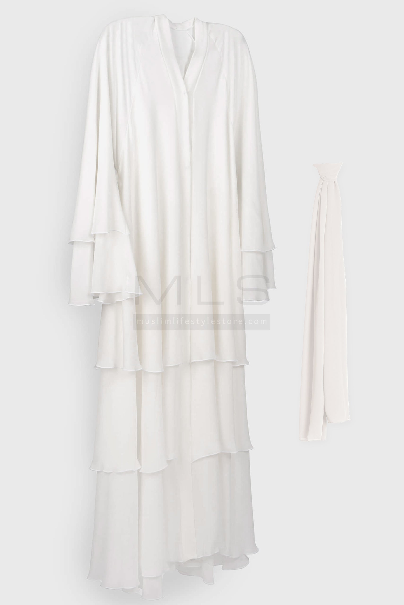 White Flare Abaya - Abaya - Muslim Lifestyle Store